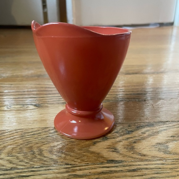 Rusty Orange Creamer with Milk White Bottom - Picture 2 of 5